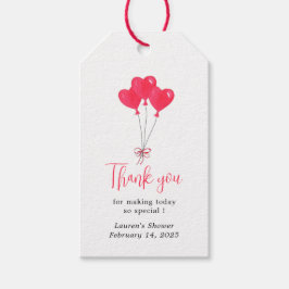Etiquetas Para Regalos Heart Balloon Love Bridal Shower gracias