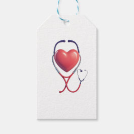 Etiquetas Para Regalos Heart & Stethoscope Gift Tag | Medical Appreciatio