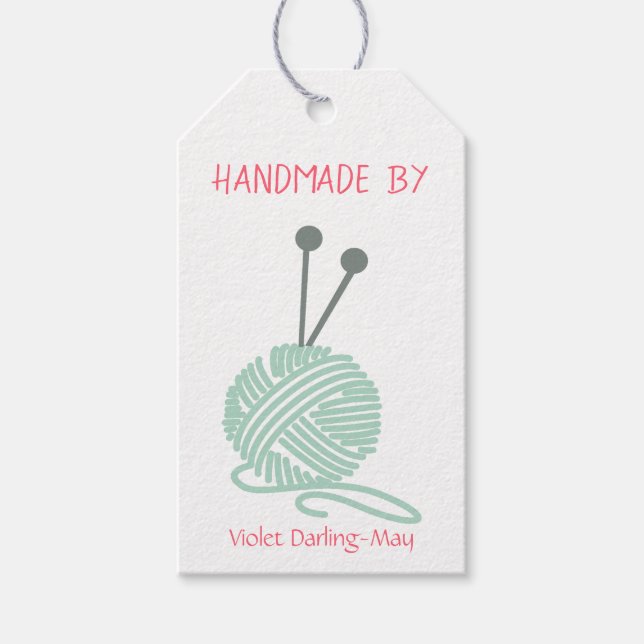 Etiquetas Para Regalos Hecha a mano por - Knitt Yarn e Instrucciones de C (Anverso)