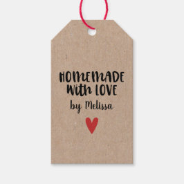 Etiquetas Para Regalos Hecho a Mano Con Amor Kraft Personalizado