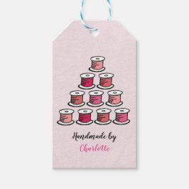 Etiquetas Para Regalos hecho a mano por el carrete de algodón rosa