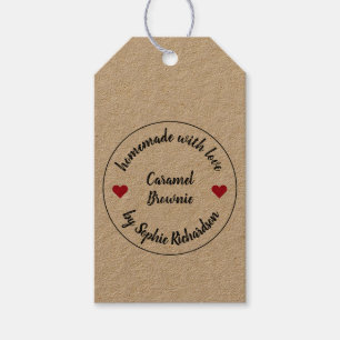 Etiquetas Para Regalos Hecho con Amor Corazón Rojo Moderno Hecha Casera