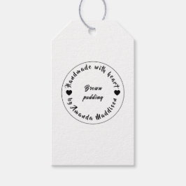 Etiquetas Para Regalos Hecho con Amor Diseño de Corazón de Repostería