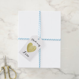 Etiquetas Para Regalos Hecho con el Relieve metalizado dorado Faux Stamp