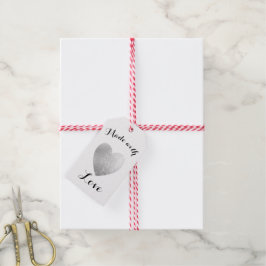 Etiquetas Para Regalos Hecho con el Relieve metalizado plateado Faux Stam