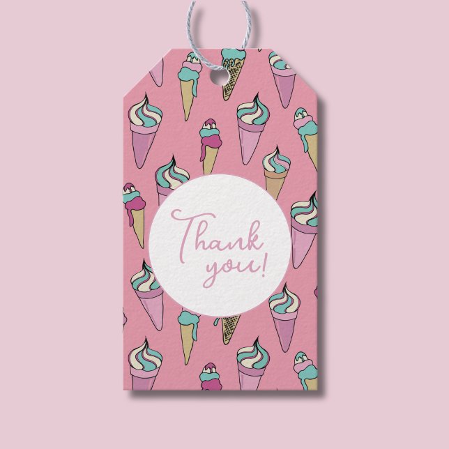 Etiquetas Para Regalos Helado Gracias (Ice Cream Thank you gift tag)