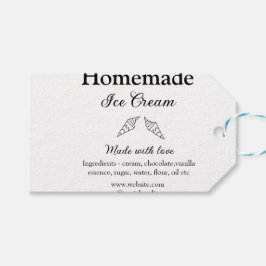 Etiquetas Para Regalos Helados caseros añaden ingredientes hechos con amo