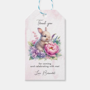 Etiquetas Para Regalos Hermano lindo con Baby Shower con flores de Peony