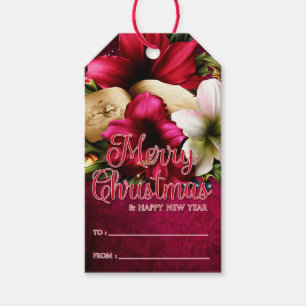 Etiquetas Para Regalos Hermosa Amaryllis y la navidad de los ferris