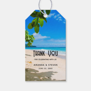 Etiquetas Para Regalos Hermosa Sunny Tropical Beach Wedding Gracias