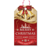 Hermosas campanas de Navidades dorados con arco ro