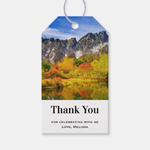 Etiquetas Para Regalos Hermosas Montañas de Campo Fotografía Gracias