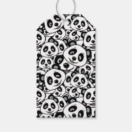 Etiquetas Para Regalos Hermoso patrón de oso panda moderno en blanco y ne