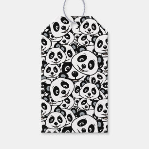 Etiquetas Para Regalos Hermoso patrón de oso panda moderno en blanco y ne