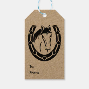 Etiquetas Para Regalos Herradura de caballo occidental vaquera de espuela