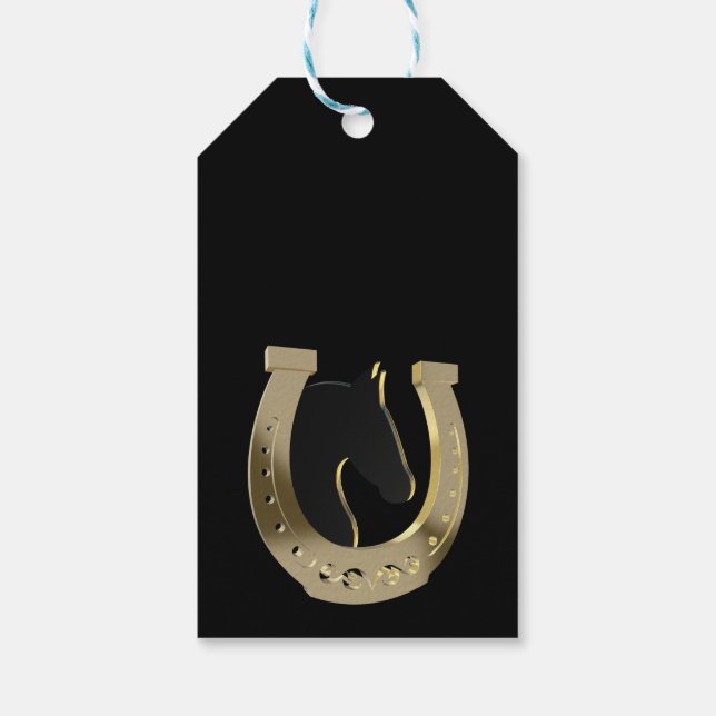 Etiquetas Para Regalos Herradura dorada (Reverso)