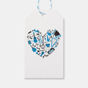 Etiquetas Para Regalos Herramienta para el corazón de instrumentos musica