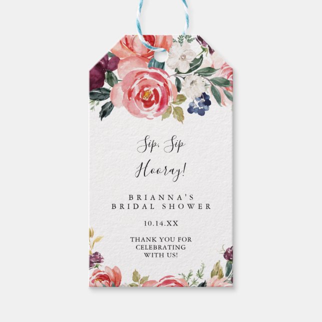 Etiquetas Para Regalos Hervidad Tropical Colorida Sip Hooray Bridal (Anverso)