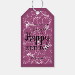 Etiquetas Para Regalos Hibiscus Floral Sketch Raspberry