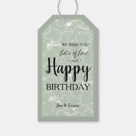 Etiquetas Para Regalos Hibiscus Floral Sketch Sage Green