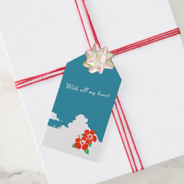 Etiquetas Para Regalos Hibiscus-red & Summer Clouds ギフトタグ