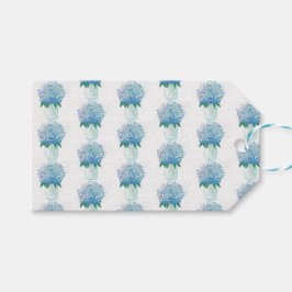 Etiquetas Para Regalos Hidrangea azul y púrpura