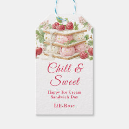 Etiquetas Para Regalos Hielo Crema Sandwich Day Watercolor