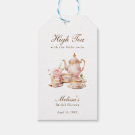 Etiquetas Para Regalos High Tea Pastel Gold Bridal Shower