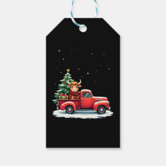 Etiquetas Para Regalos Highland Cow in Truck Farm Farmer Christmas Cow Ca