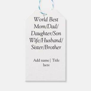 Etiquetas Para Regalos Hijos de padre de la esposa del marido de la mejor