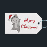 Etiquetas Para Regalos Hippo Merry Christmas Winter Animals Hippos Trucke<br><div class="desc">The hippo to softness with fair lights. Funny animals with gifts and snow to the holidays. Also funny for Christmas in July. Hippos are sweet animals and perfect for Christmas.</div>