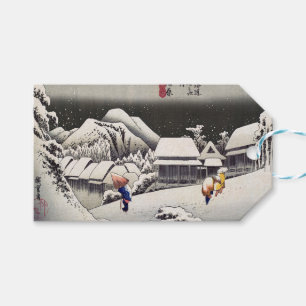 Etiquetas Para Regalos Hiroshige Utagawa - Nieve nocturna en Kanbara