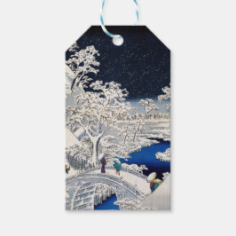 Etiquetas Para Regalos Hiroshige Utagawa - Puente de tambor en Meguro