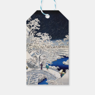 Etiquetas Para Regalos Hiroshige Utagawa - Puente de tambor en Meguro