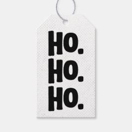 Etiquetas Para Regalos Ho. Ho. Ho. Chic, Edgy y Divertido Blanco y Negro