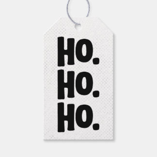 Etiquetas Para Regalos Ho. Ho. Ho. Chic, Edgy y Divertido Blanco y Negro