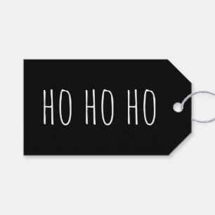 Etiquetas Para Regalos HO HO HO Santa Secreto Navidad Negra