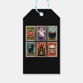 Etiquetas Para Regalos Hoja de sellos espeluznantes de Halloween vintage