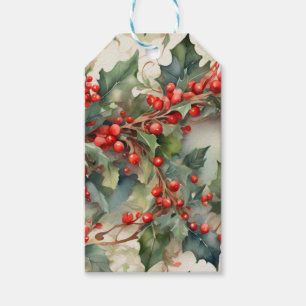 Etiquetas Para Regalos Hojas de colmenas de color de agua vintage