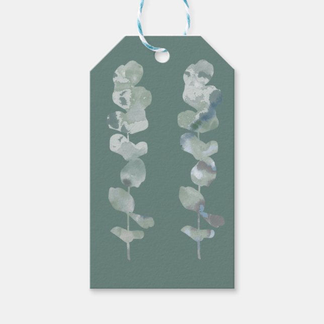 Etiquetas Para Regalos Hojas de eucalipto (Anverso)