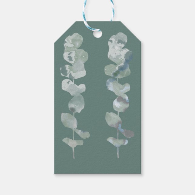 Etiquetas Para Regalos Hojas de Eucalyptus (Anverso)