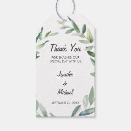 Etiquetas Para Regalos Hojas de la rama de olivo acuarela boda Gracias