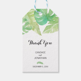 Etiquetas Para Regalos Hojas tropicales en acuarela