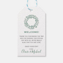 Etiquetas Para Regalos Hojas verdes de color de agua | Boda de bienvenida