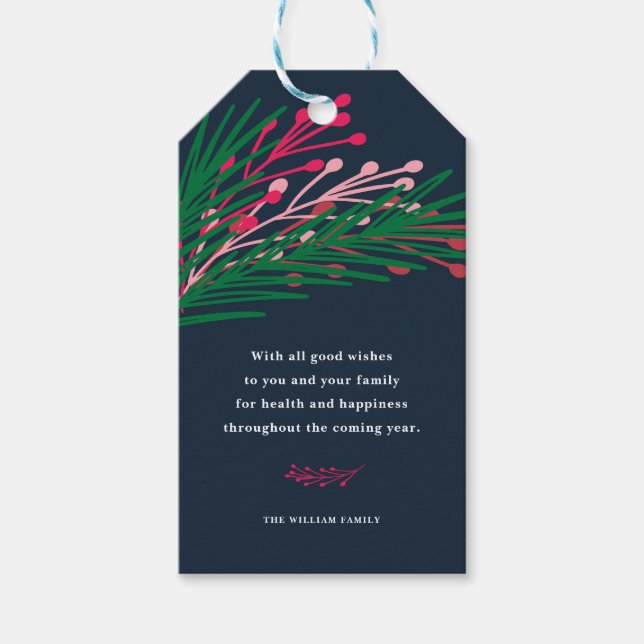 Etiquetas Para Regalos Hojas y bayas (Anverso)