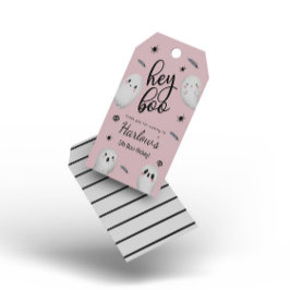 Etiquetas Para Regalos Hola Boo Ghost Rosa Halloween Bienvenida de cumple