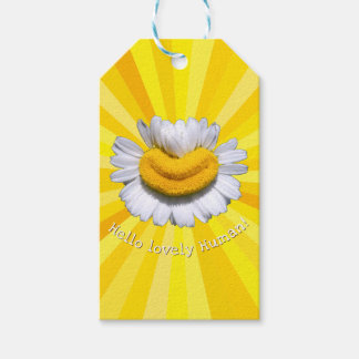 Etiquetas Para Regalos "Hola hermoso Humano!" Sonrisa de Manzanilla Sol