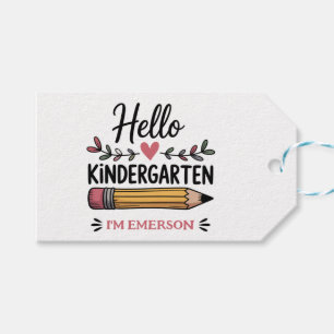 Etiquetas Para Regalos Hola jardín de infancia personalizado de vuelta a 