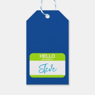 Etiquetas Para Regalos Hola, mi nombre es Nametag Colorful Office