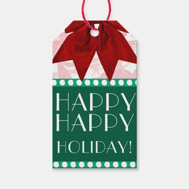 ETIQUETAS PARA REGALOS HOLIDAY ART DECO (Anverso)